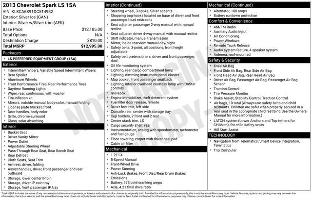 2013 Chevrolet Spark LS