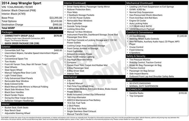 2014 Jeep Wrangler Sport