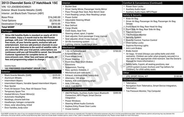 2013 Chevrolet Sonic LT