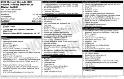 2019 Chevrolet Silverado 1500 Custom Trail Boss