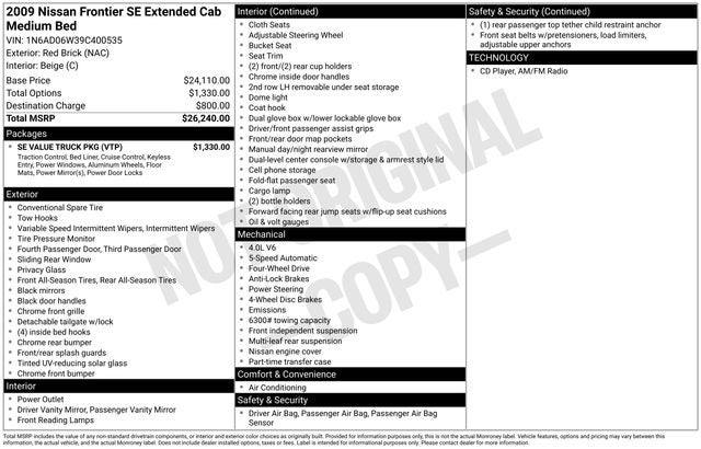 2009 Nissan Frontier SE I4