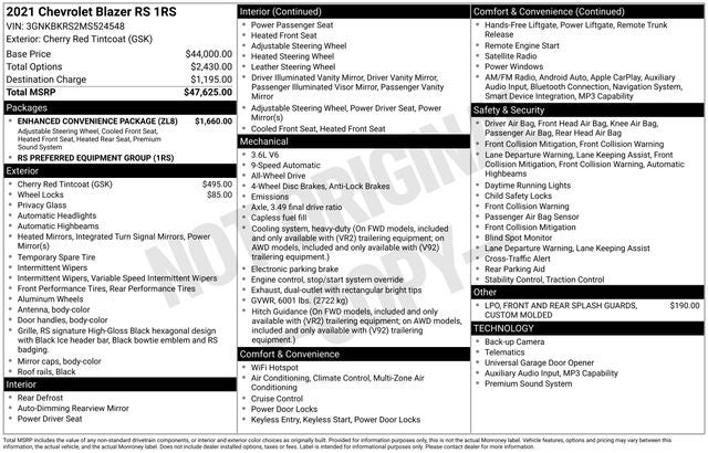 2021 Chevrolet Blazer RS