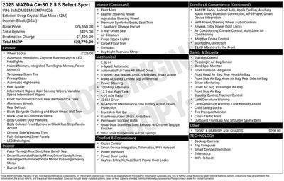 2025 Mazda Mazda CX-30 2.5 S Select Sport