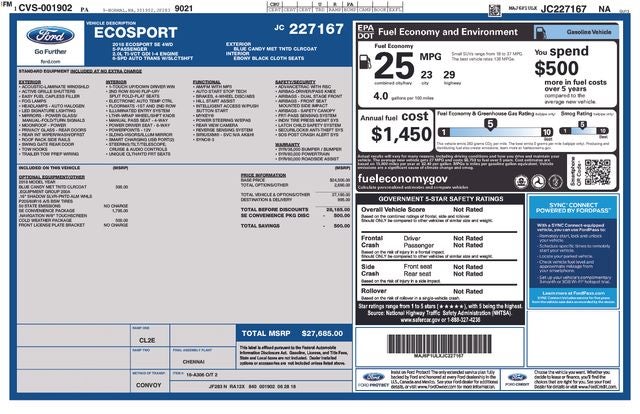 2018 Ford EcoSport SE
