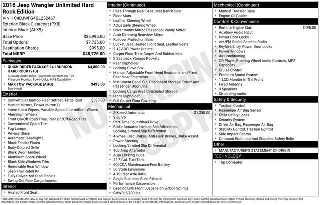 2016 Jeep Wrangler Unlimited Rubicon