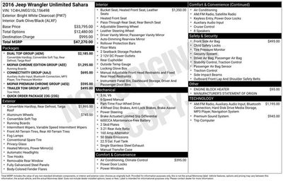 2016 Jeep Wrangler Unlimited Sahara