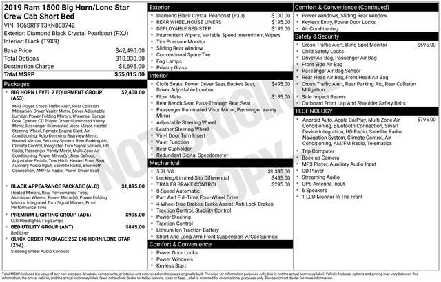 2019 RAM 1500 Big Horn/Lone Star