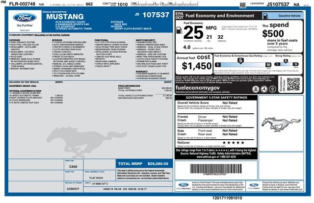 2018 Ford Mustang EcoBoost