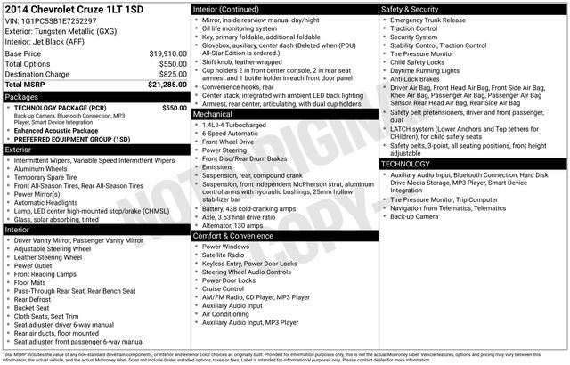 2014 Chevrolet Cruze 1LT