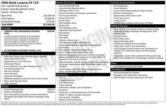 2006 Buick Lucerne CX