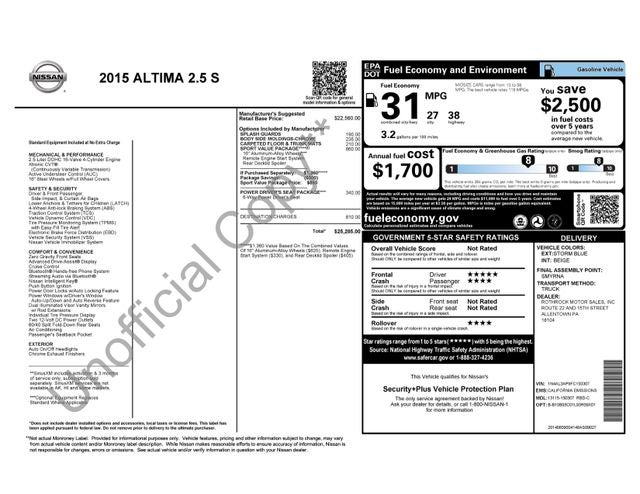 2015 Nissan Altima 2.5 S