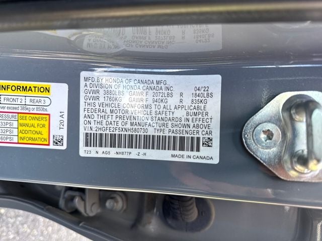 2022 Honda Civic Sport