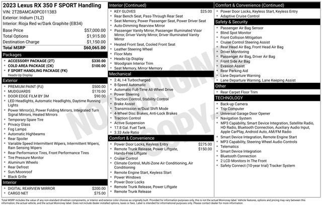 2023 Lexus RX 350 F Sport Handling