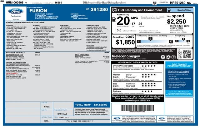 2017 Ford Fusion Sport