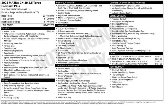 2025 Mazda Mazda CX-30 2.5 Turbo Premium Plus Package w/Premium Plus Package