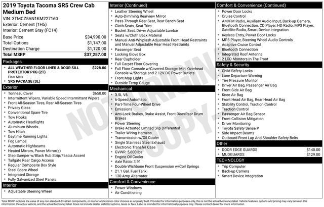 2019 Toyota Tacoma SR5 V6