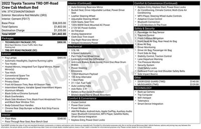 2022 Toyota Tacoma TRD Off-Road V6