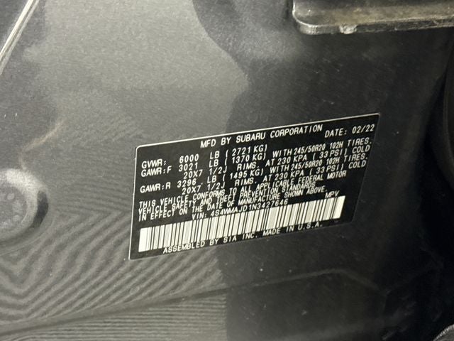 2022 Subaru Ascent Onyx Edition