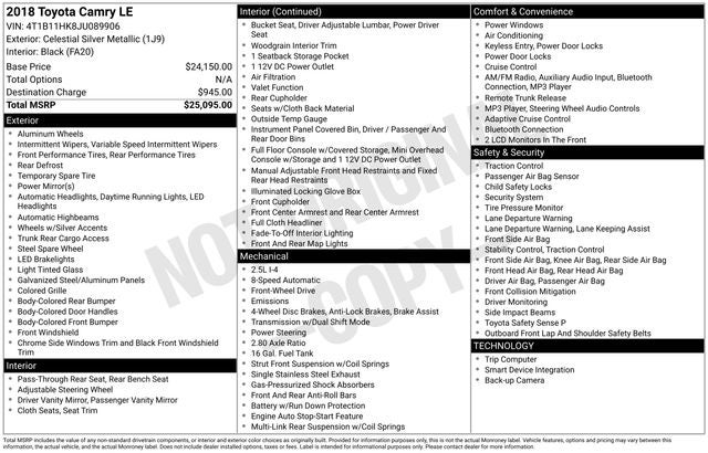 2018 Toyota Camry LE