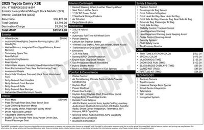 2025 Toyota AWD Camry XSE
