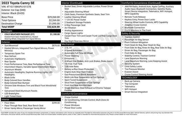 2023 Toyota AWD Camry SE