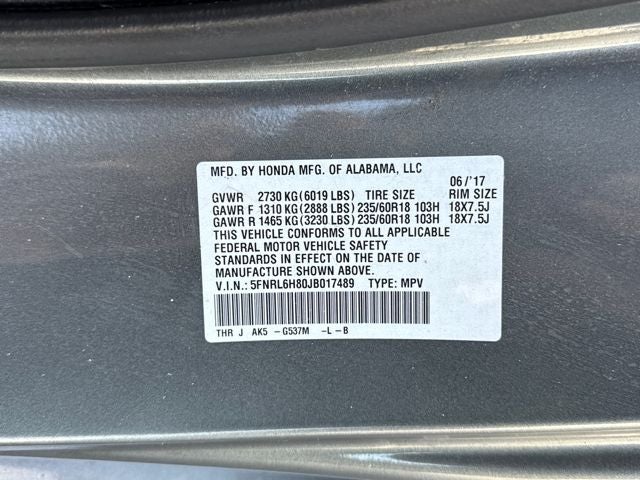 2018 Honda Odyssey Touring