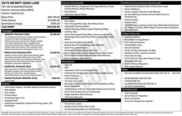 2019 INFINITI QX60 LUXE