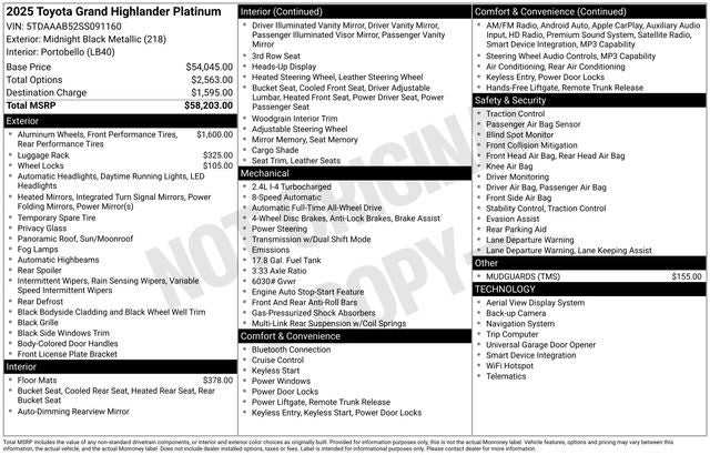 2025 Toyota Grand Highlander Platinum