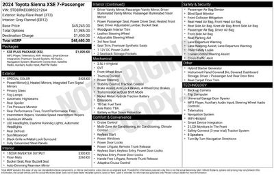 2024 Toyota Sienna XSE 7 Passenger