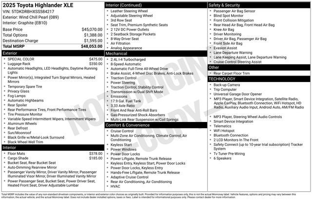 2025 Toyota Highlander XLE
