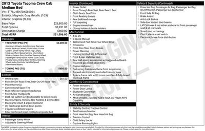 2013 Toyota Tacoma Base V6
