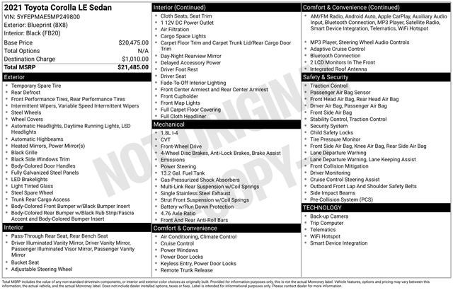 2021 Toyota Corolla LE