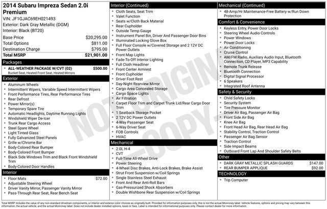 2014 Subaru Impreza 2.0i Premium