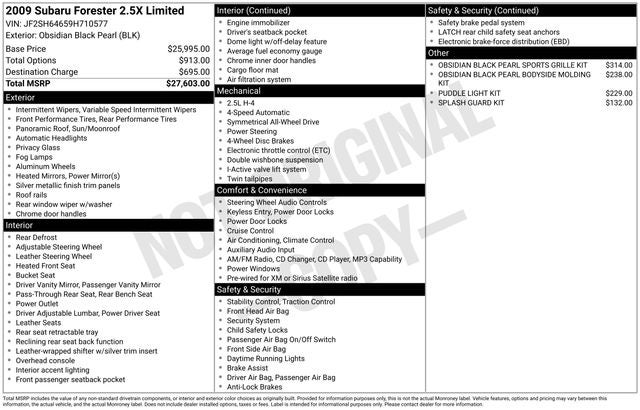 2009 Subaru Forester 2.5X Limited