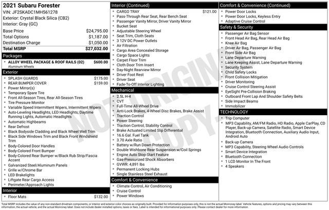 2021 Subaru Forester Base