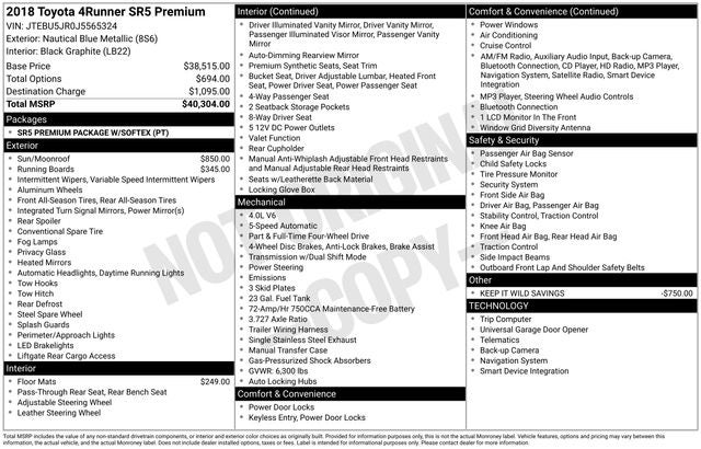 2018 Toyota 4Runner SR5 Premium