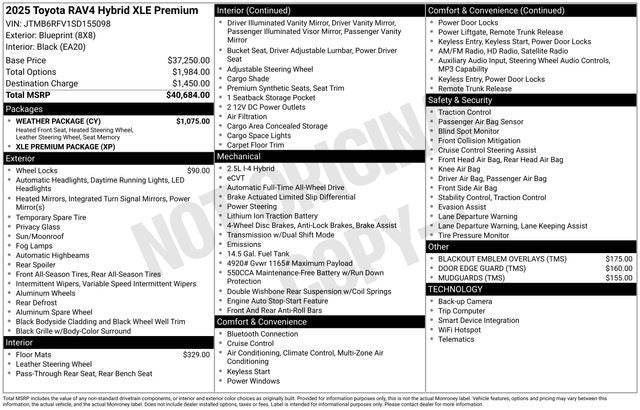 2025 Toyota RAV4 Hybrid XLE Premium