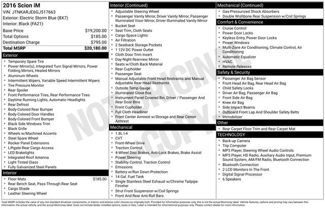 2016 Scion iM Base