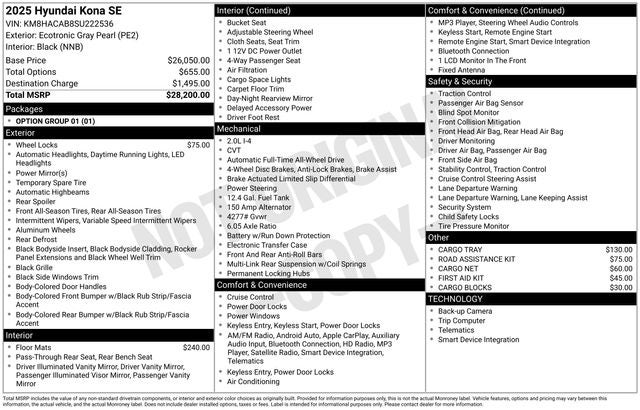 2025 Hyundai Kona SE
