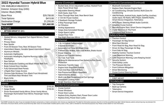 2022 Hyundai Tucson Hybrid Blue
